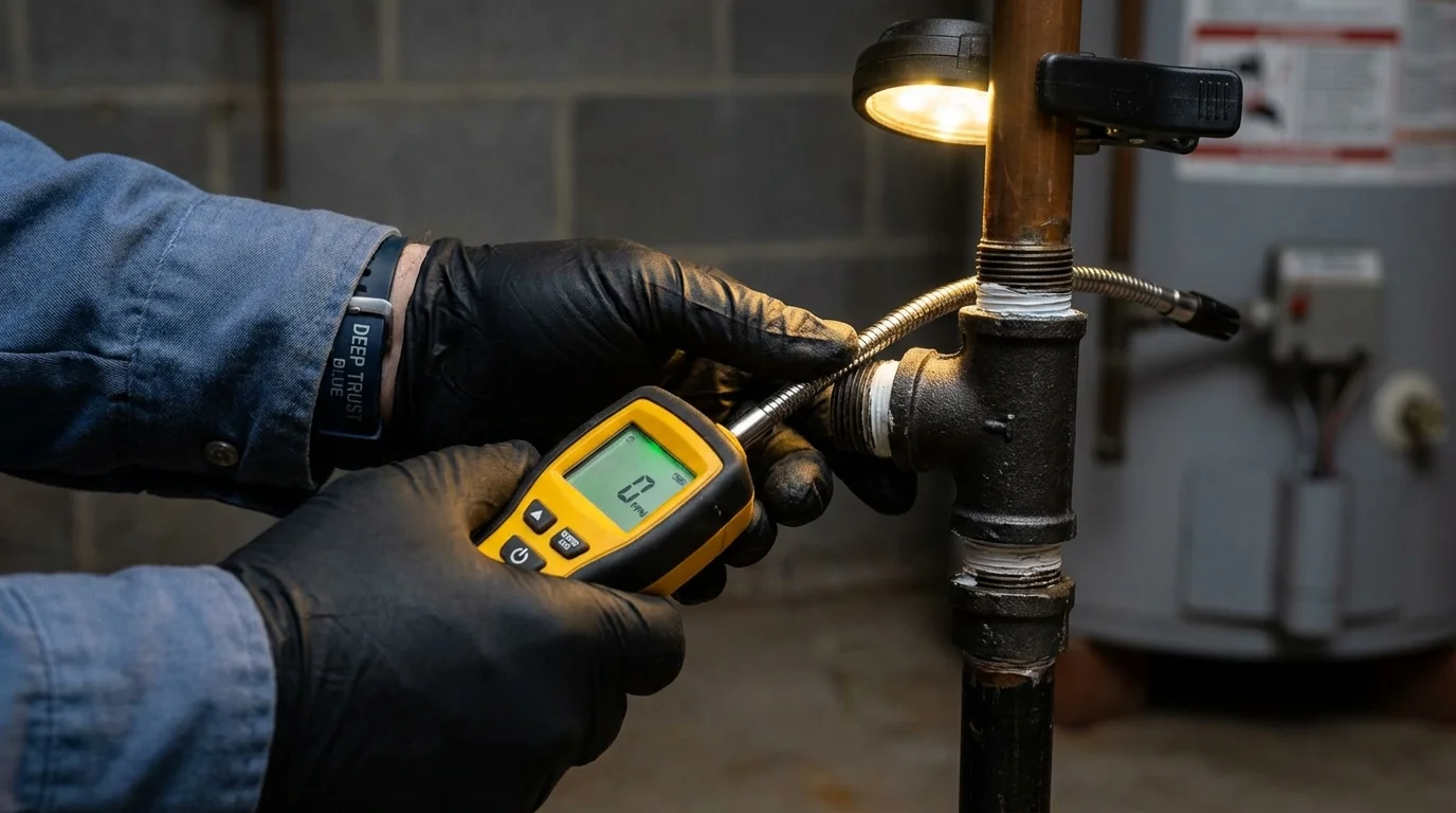 Gas leak detection with electronic sniffer by Johns Plumbing LLC in Mays Landing